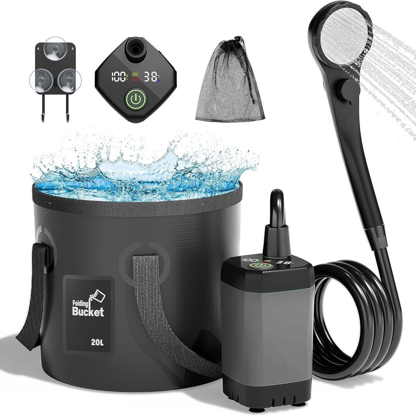 Portable Electric Shower with Temperature Display