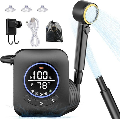 Portable Electric Shower with Temperature Display