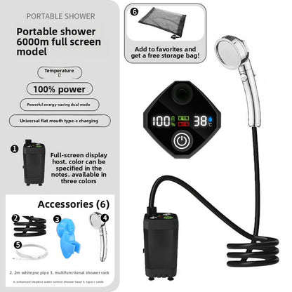 Portable Electric Shower with Temperature Display