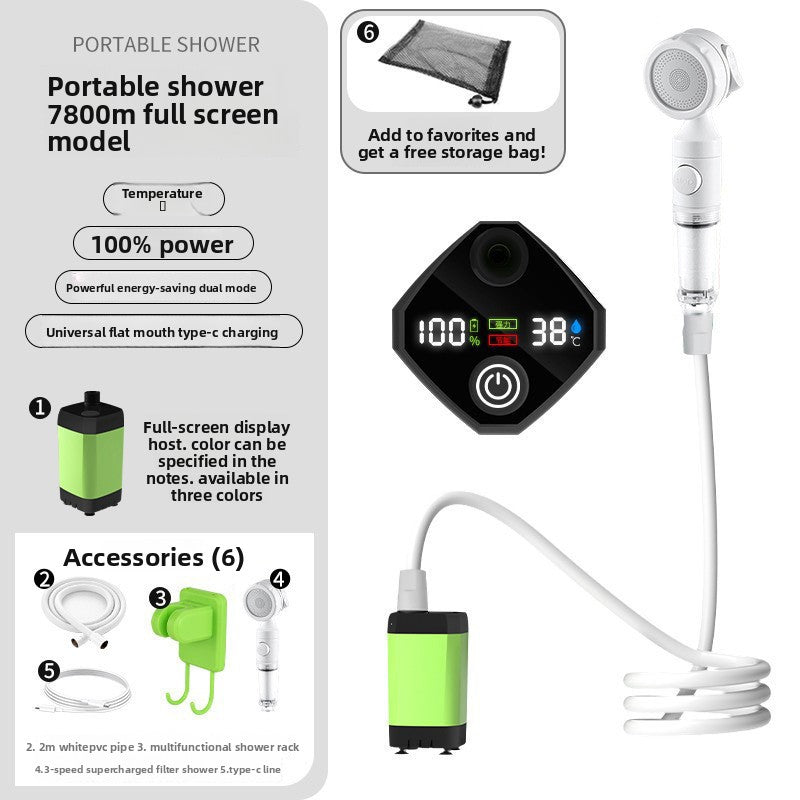 Portable Electric Shower with Temperature Display