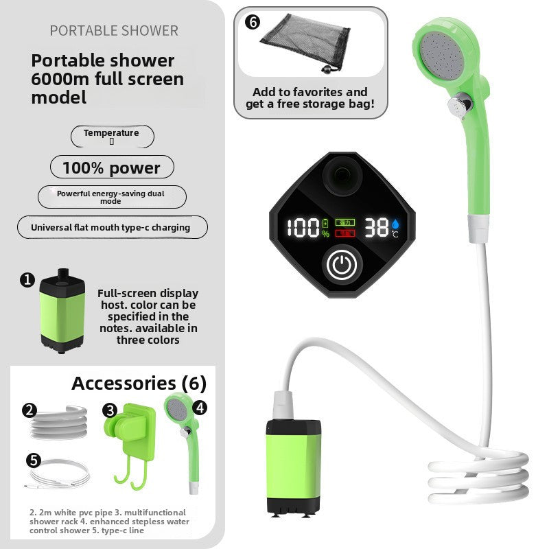 Portable Electric Shower with Temperature Display