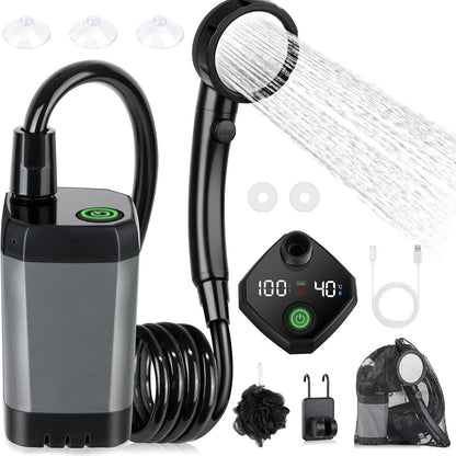 Portable Electric Shower with Temperature Display