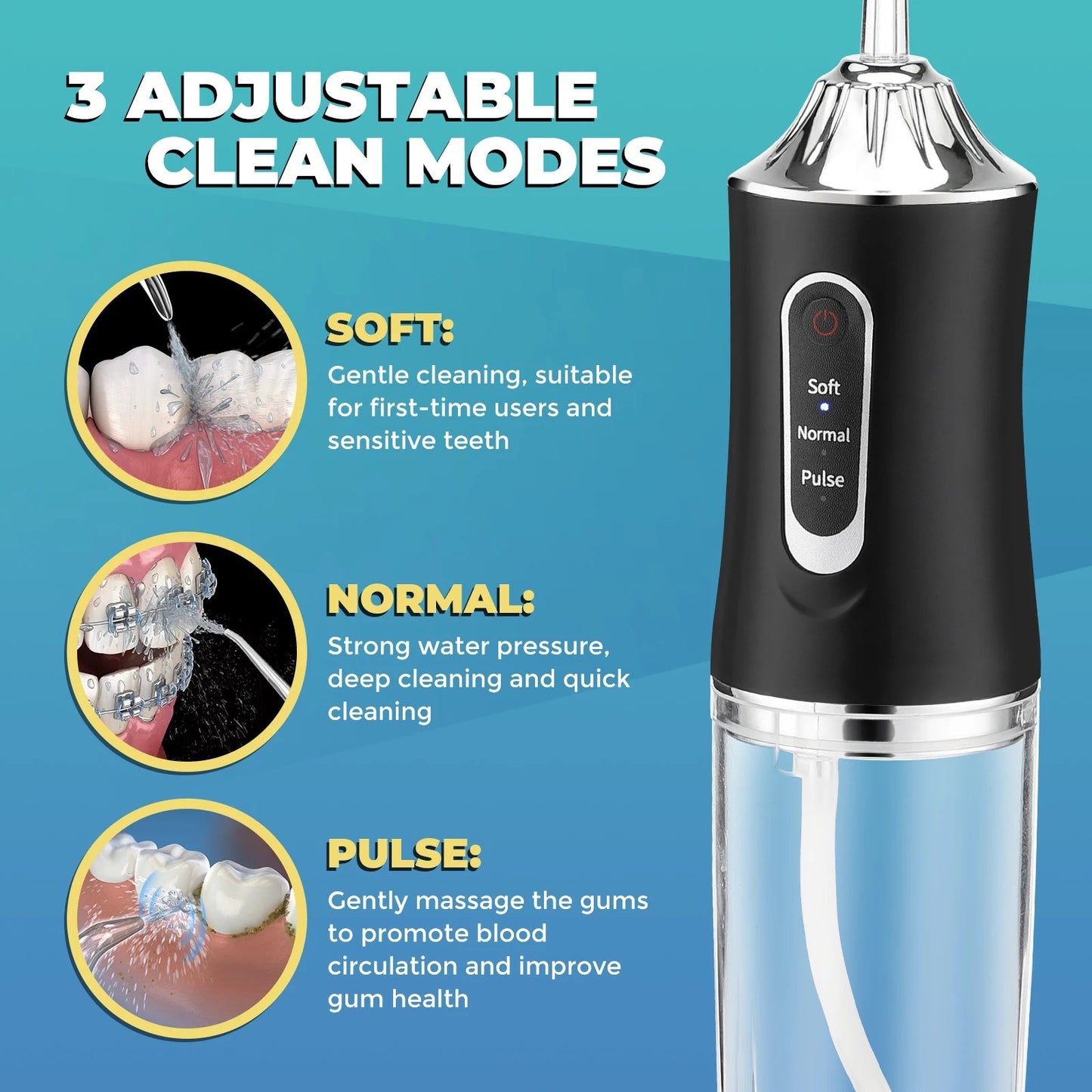 Portable electric water flosser