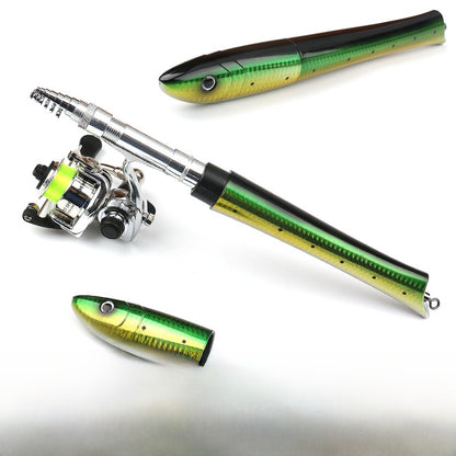 Portable Fish Shaped Telescopic Fishing Rod Combo