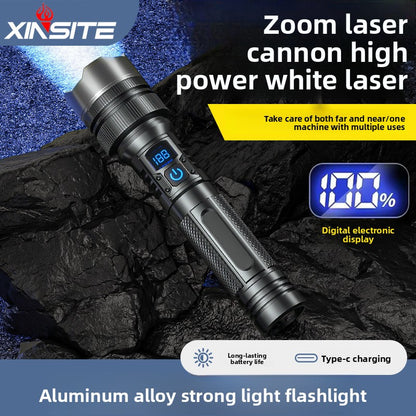 Portable flashlight with emergency lighting display