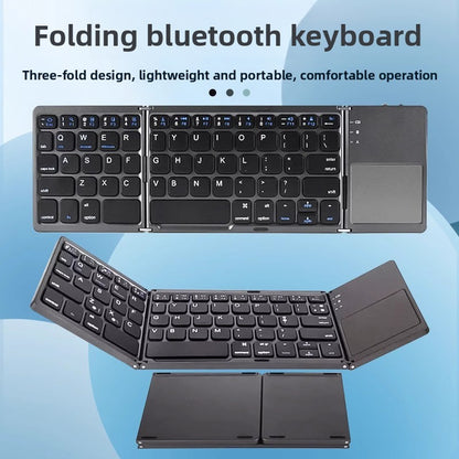 Portable Foldable Bluetooth Keyboard with Touchpad