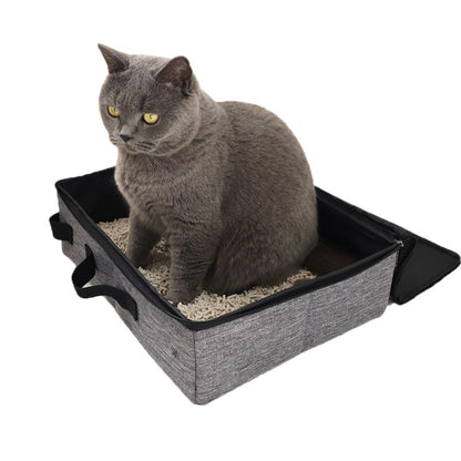 Portable Foldable Cat Litter Box Travel Bag