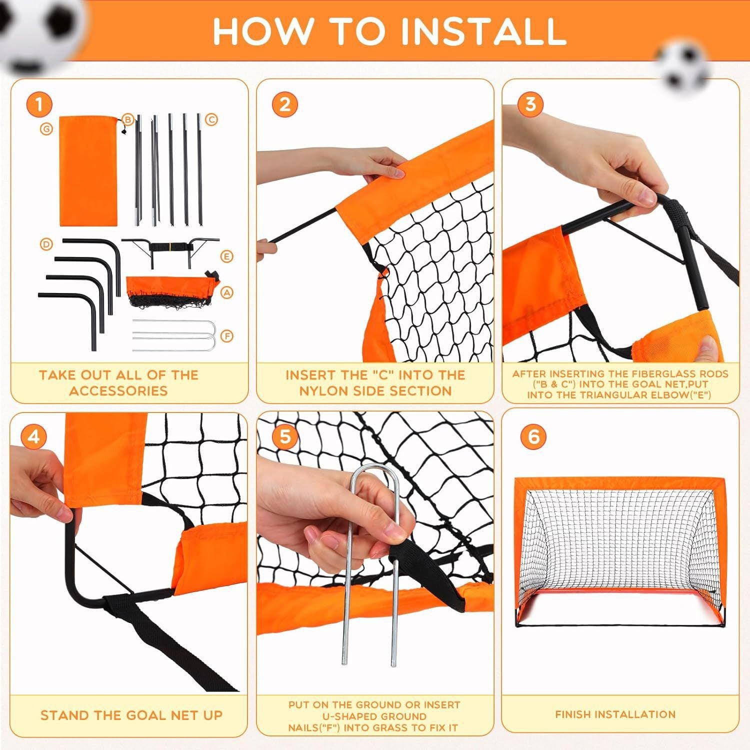 Portable Foldable Football Goal for Kids