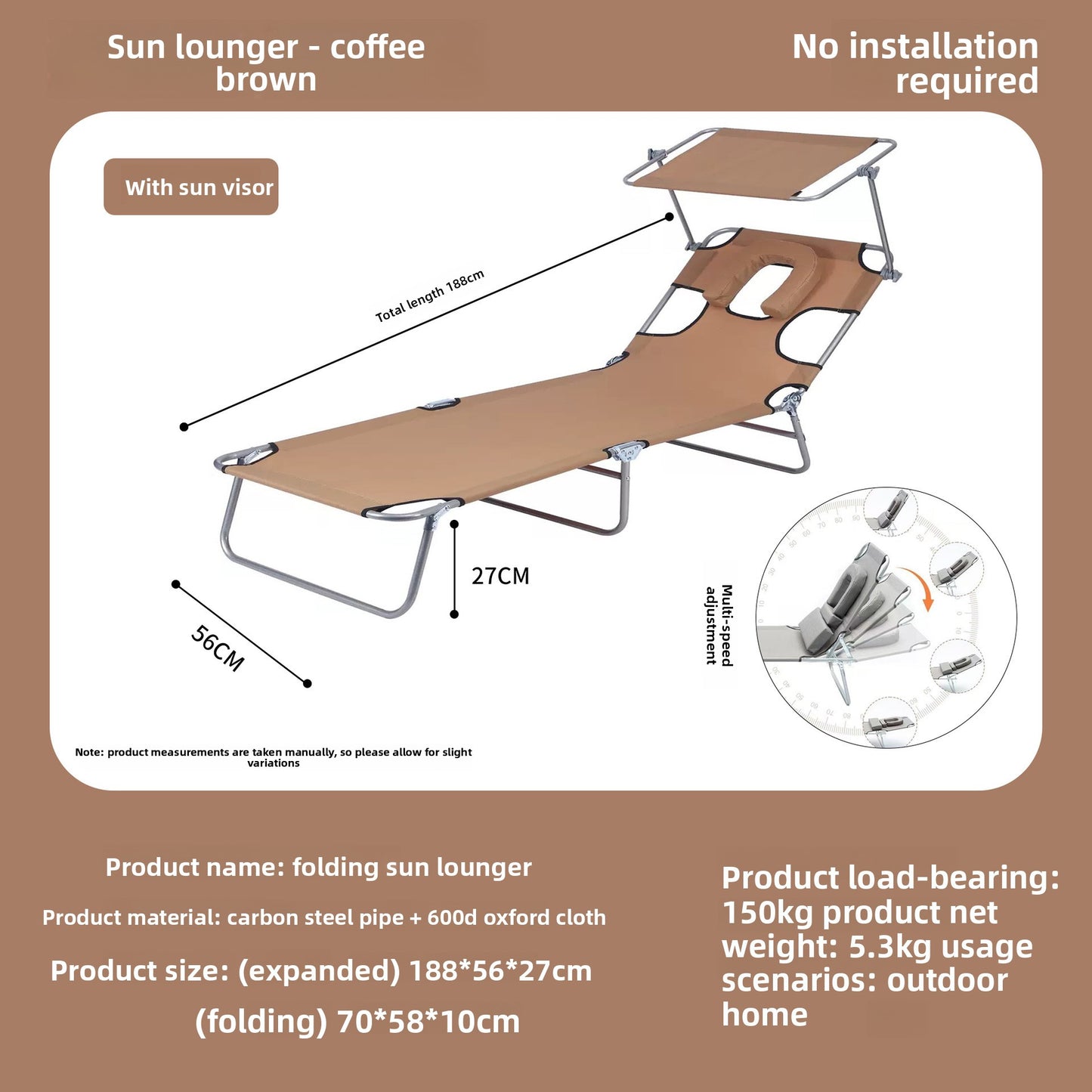 Portable Foldable Sun Lounger