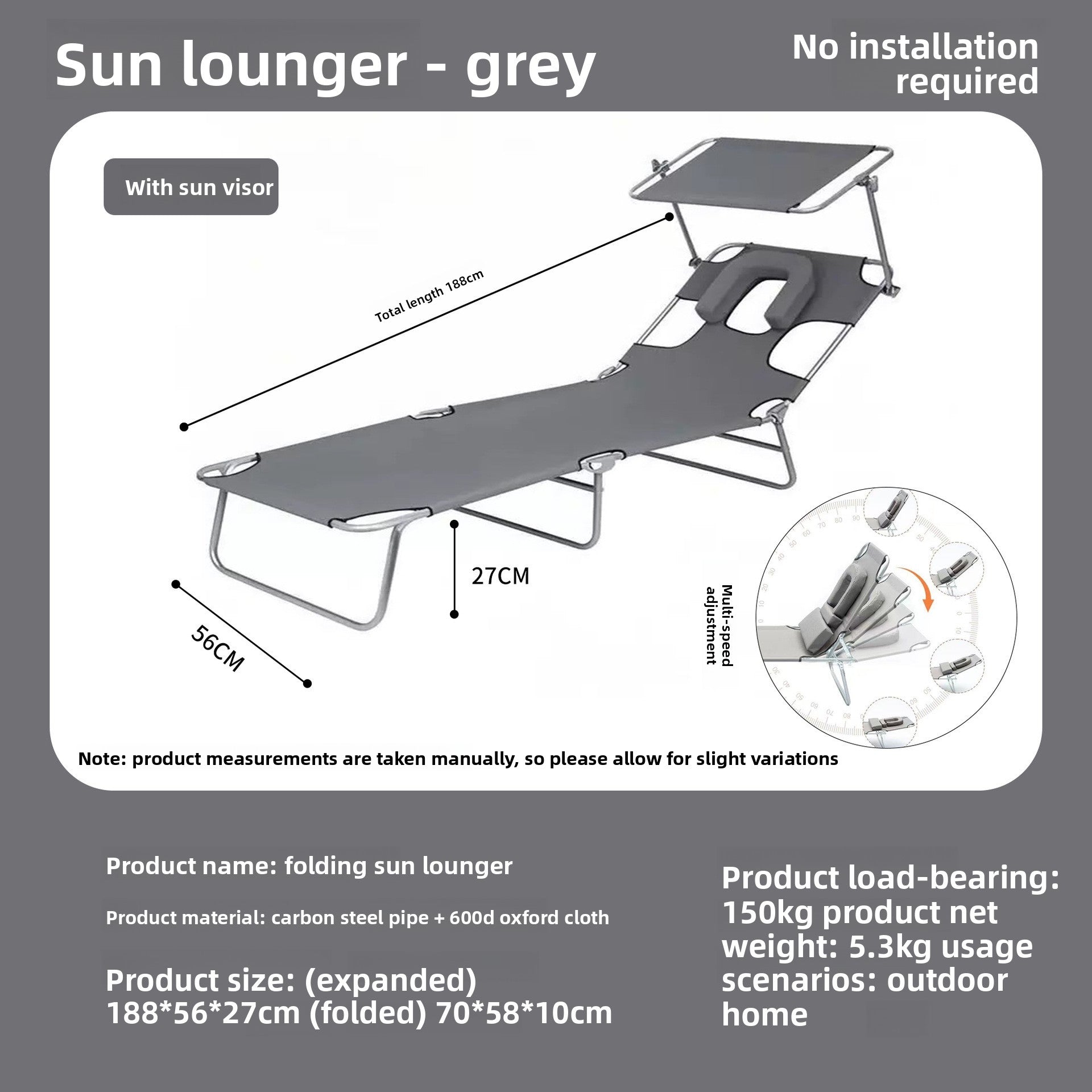 Portable Foldable Sun Lounger