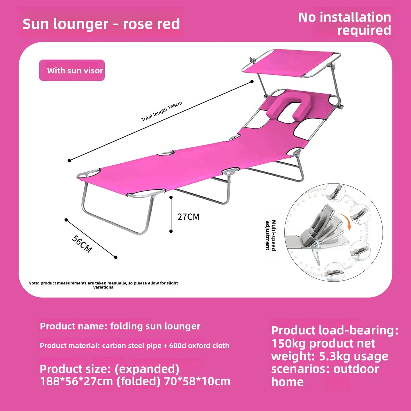 Portable Foldable Sun Lounger