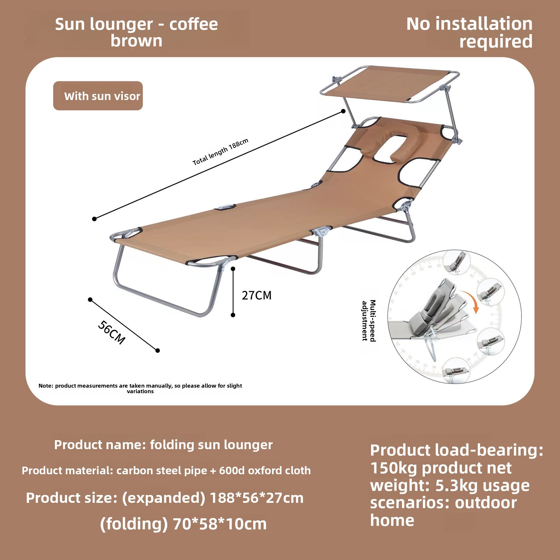 Portable Foldable Sun Lounger