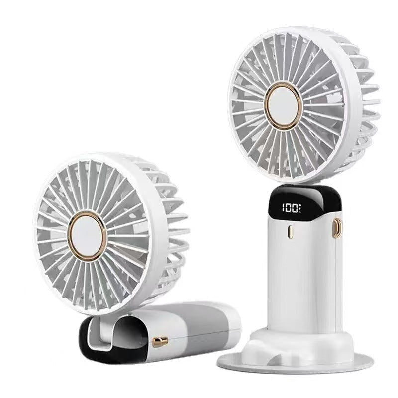 Portable Foldable USB Rechargeable Fan with Digital Display
