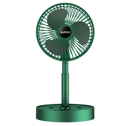 Portable folding desk fan with phone holder