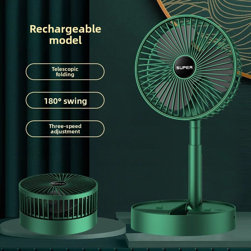 Portable folding desk fan with phone holder