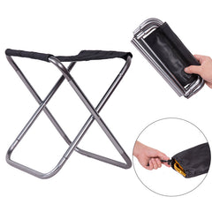 Folding stool silver gray