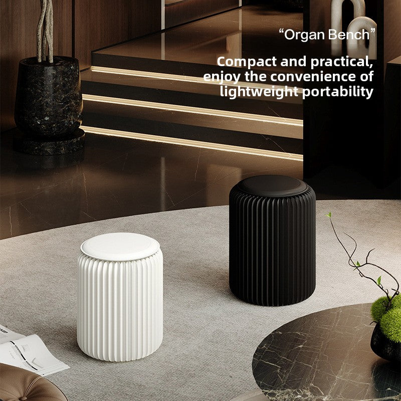 Portable Folding Paper Stool with Leather Cushion
