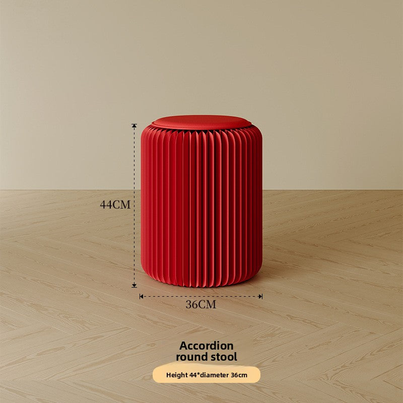Portable Folding Paper Stool with Leather Cushion
