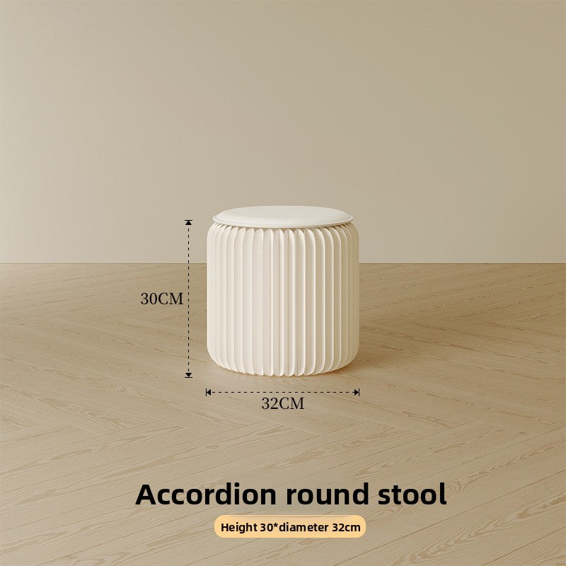 Portable Folding Paper Stool with Leather Cushion