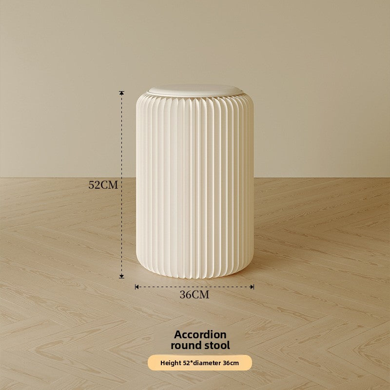 Portable Folding Paper Stool with Leather Cushion