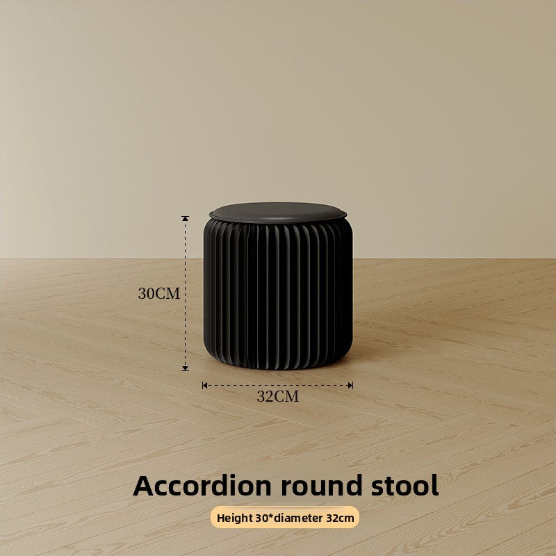 Portable Folding Paper Stool with Leather Cushion