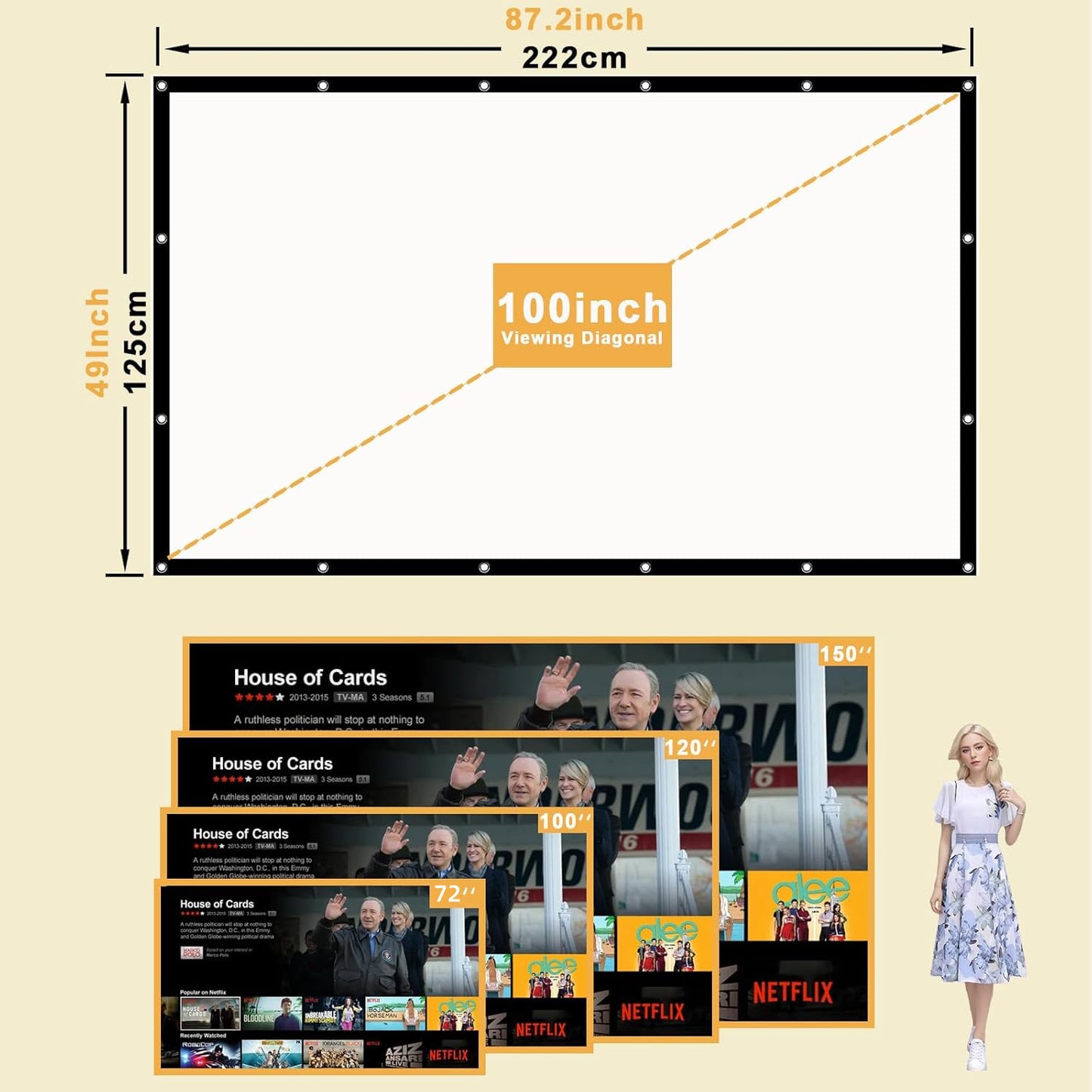 Portable Folding Projection Screen