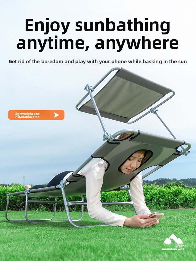 Portable Folding Sun Lounge Chair with Adjustable Backrest