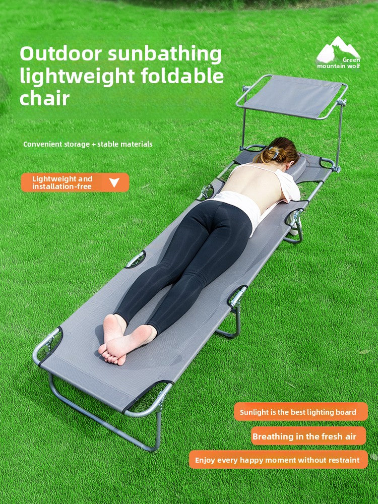 Portable Folding Sun Lounge Chair with Adjustable Backrest