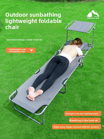 Portable Folding Sun Lounge Chair with Adjustable Backrest