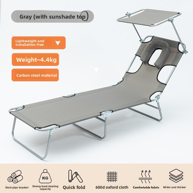 Portable Folding Sun Lounge Chair with Adjustable Backrest