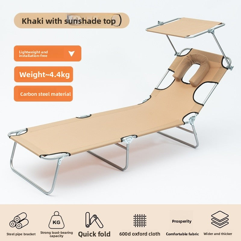 Portable Folding Sun Lounge Chair with Adjustable Backrest