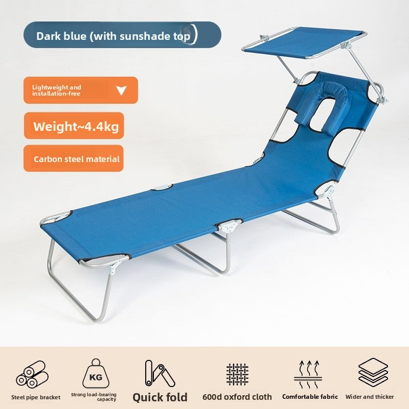 Portable Folding Sun Lounge Chair with Adjustable Backrest