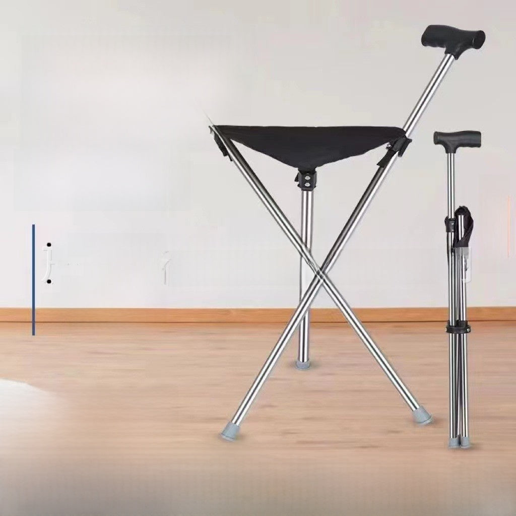 Portable Folding Walking Stick with Stool