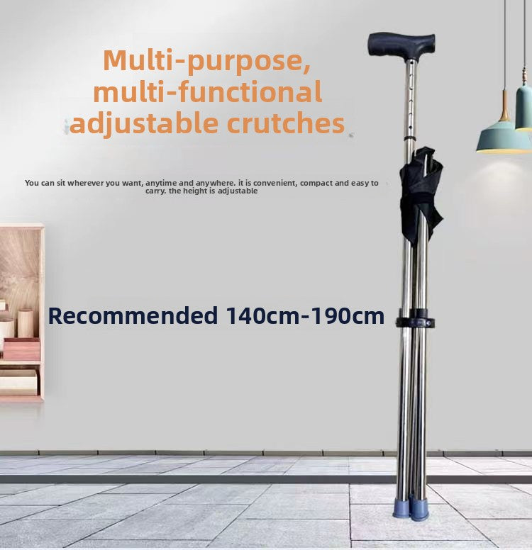 Portable Folding Walking Stick with Stool