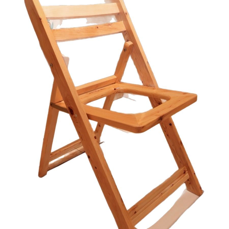 Portable Folding Wooden Commode Chair