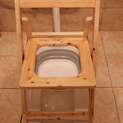 Portable Folding Wooden Commode Chair
