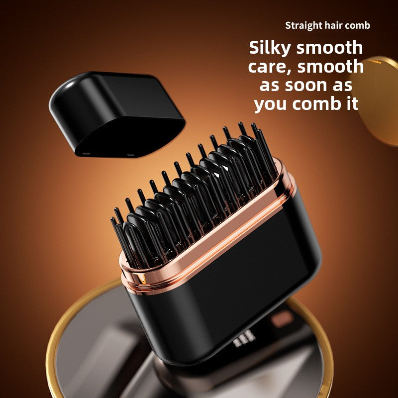 Portable hair straightening comb