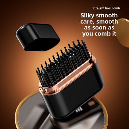 Portable hair straightening comb