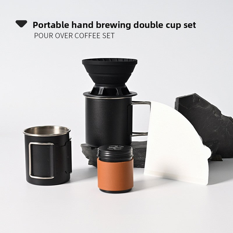Portable Hand-Brewed Coffee Set with Silicone Filter Cup