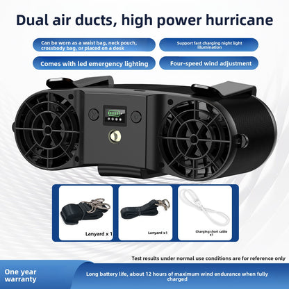 Portable Hanging Waist Fan with Fast Charge
