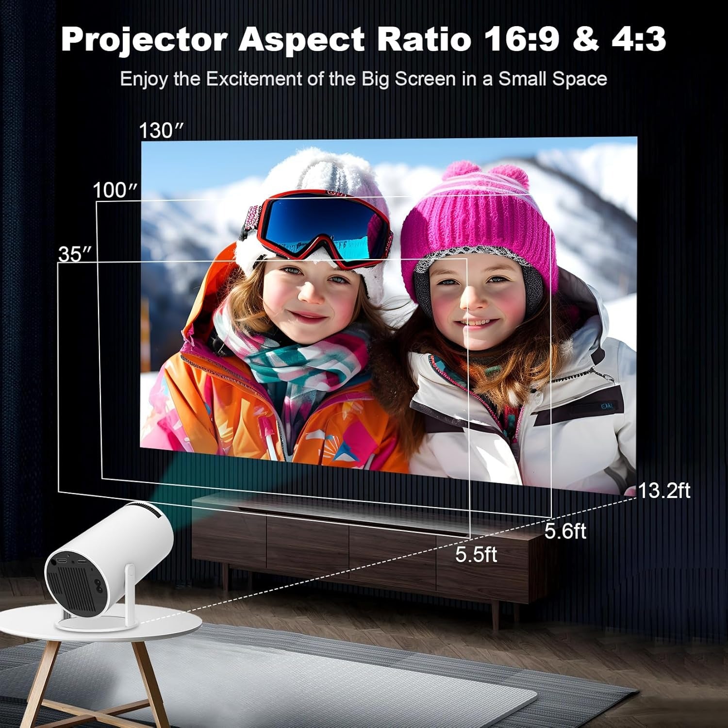 Portable HD WiFi Home Projector