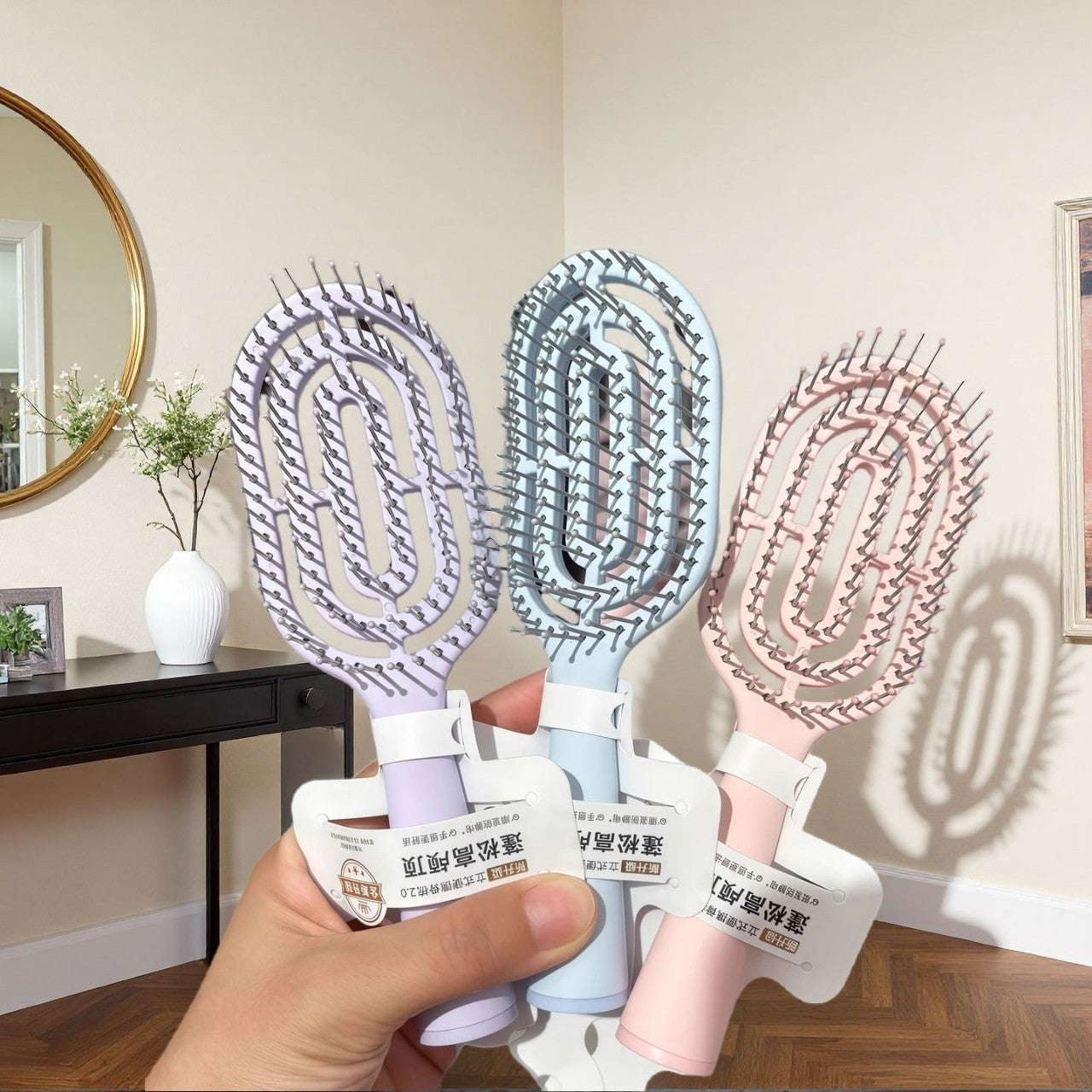 Portable Hollow Rib Hair Styling Comb for Voluminous Curls