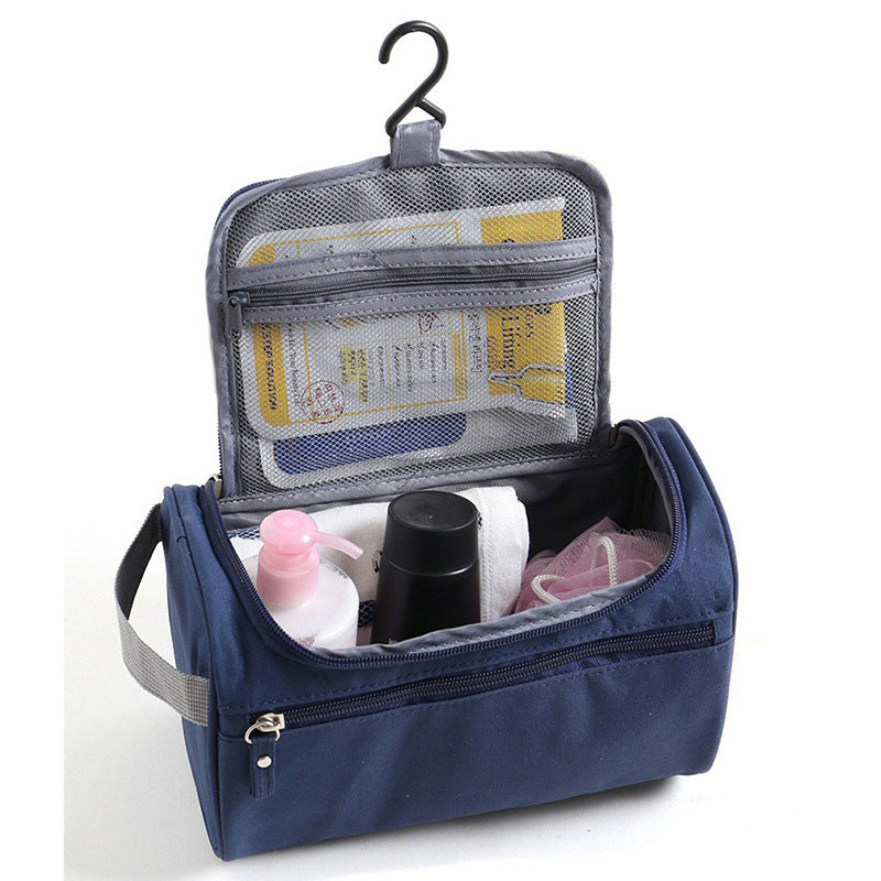 Portable hook-up toiletry bag for traveling men