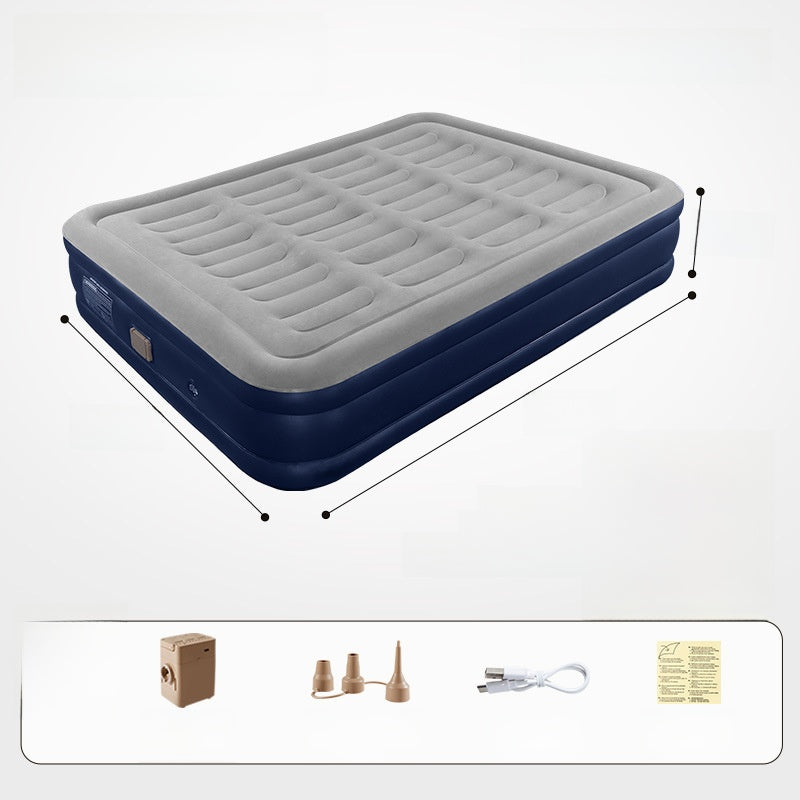 Portable Inflatable Camping Bed with Built-in Pump