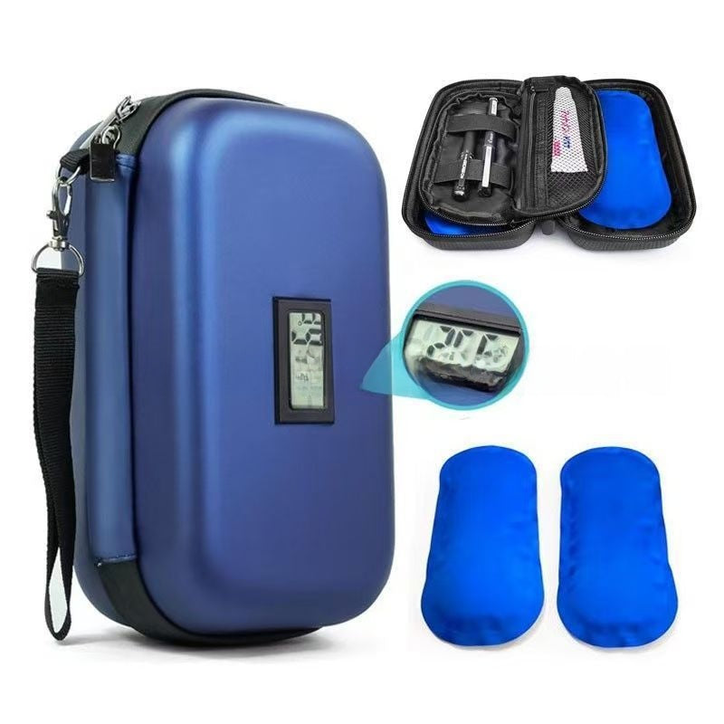 Portable Insulin Cooling Case with Temperature Display
