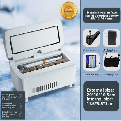 Portable Insulin Refrigeration Box Car Charging Mini Refrigerator