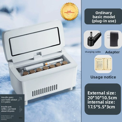 Portable Insulin Refrigeration Box Car Charging Mini Refrigerator