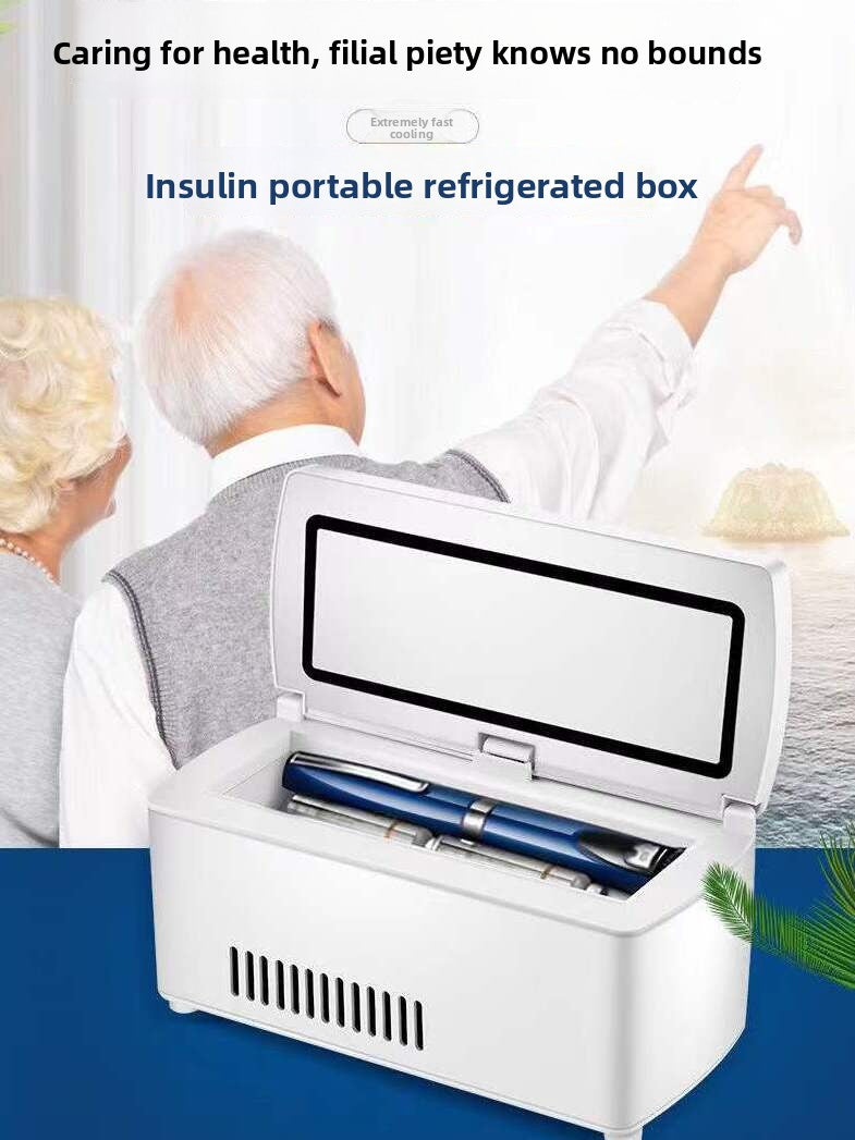 Portable Insulin Refrigeration Box with Dual-Power Cooling