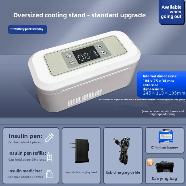 Portable Insulin Refrigeration Box with Dual-Power Cooling