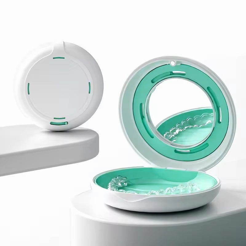 Portable Invisible Braces Storage Box with Mirror